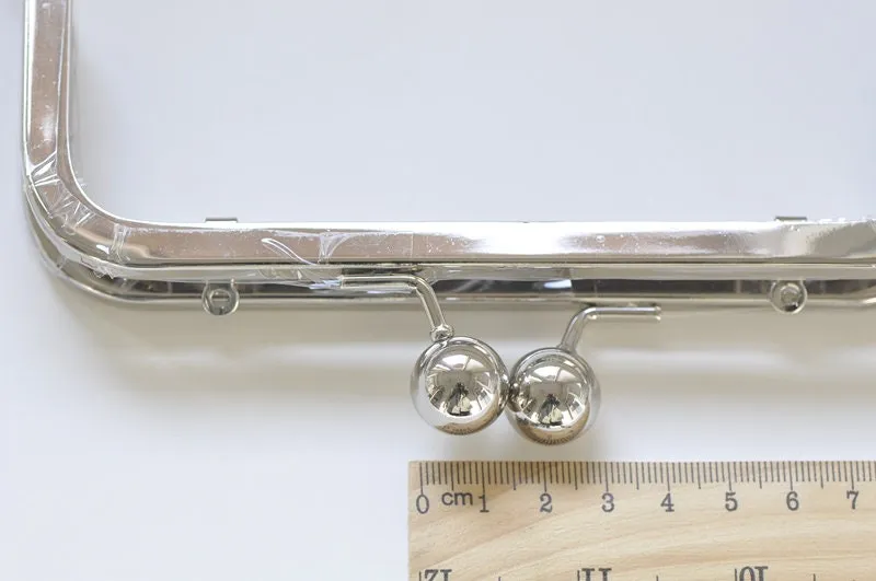16.5cm( 6 1/2") Vintage Silver Purse Frame Glue-In Style With Inside Loops 16.5 x 6.5cm