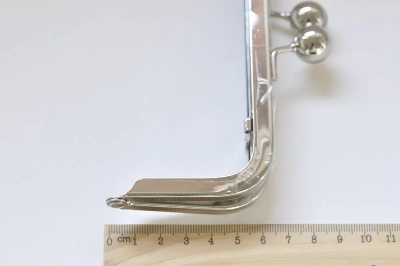 16.5cm( 6 1/2") Vintage Silver Purse Frame Glue-In Style With Inside Loops 16.5 x 6.5cm