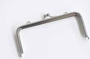 18.5cm Silver Tube Purse Frame Clutch Bag Purse Frame Glue-In Style 18.5cm x 8cm