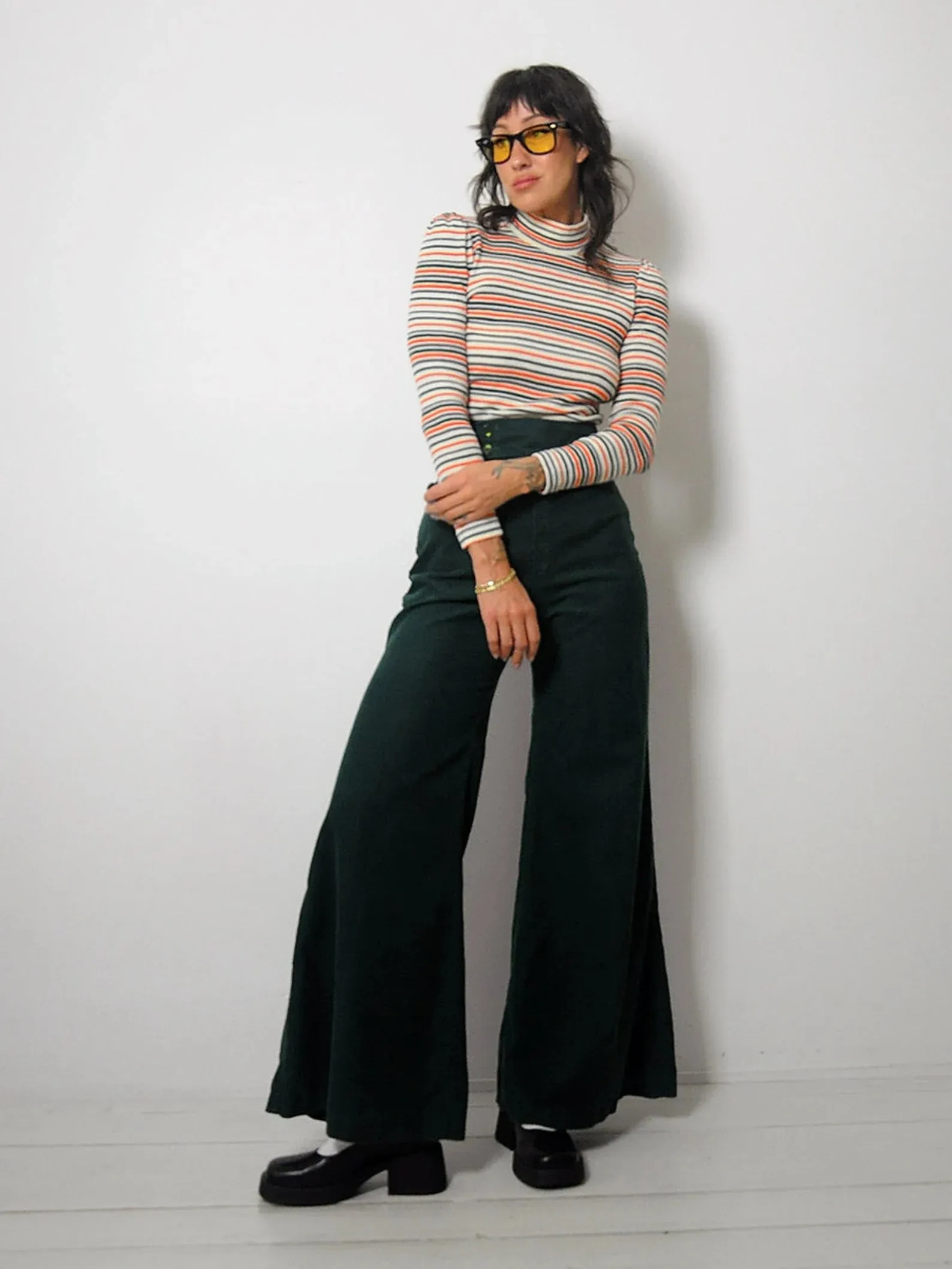1970's Emerald Corduroy Flares