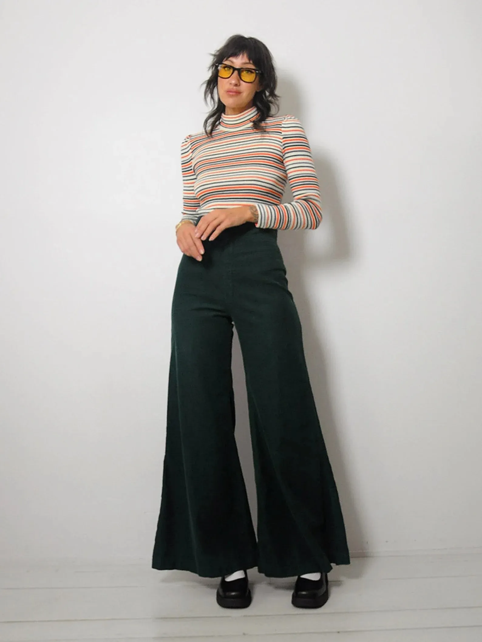 1970's Emerald Corduroy Flares