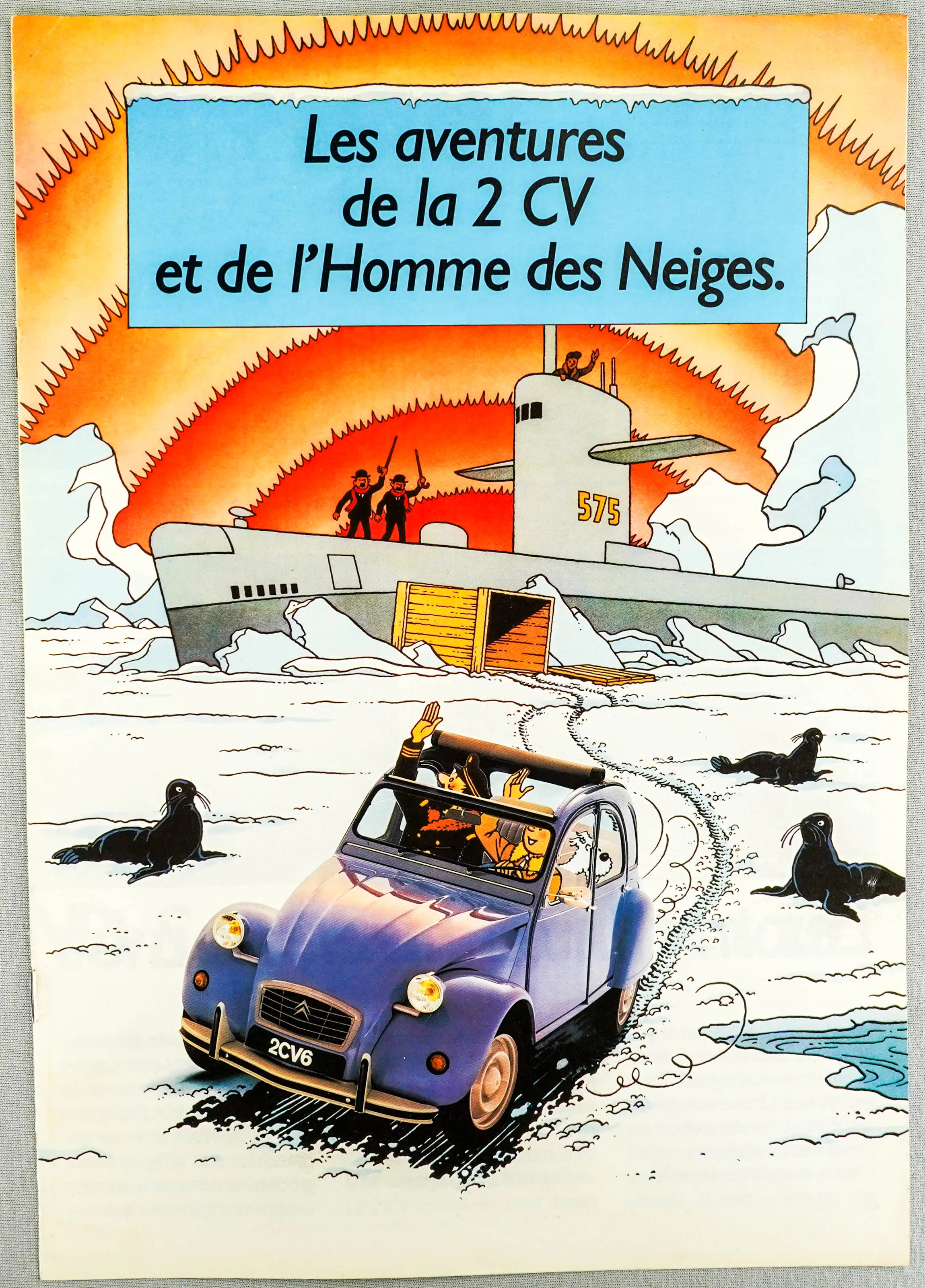 1986 Citroen Tintin Car Brochure: Aventures 2CV L'Homme Neiges by Herge Comic