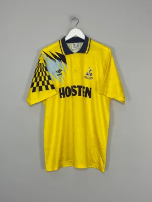 1991/95 TOTTENHAM AWAY SHIRT (XL) UMBRO
