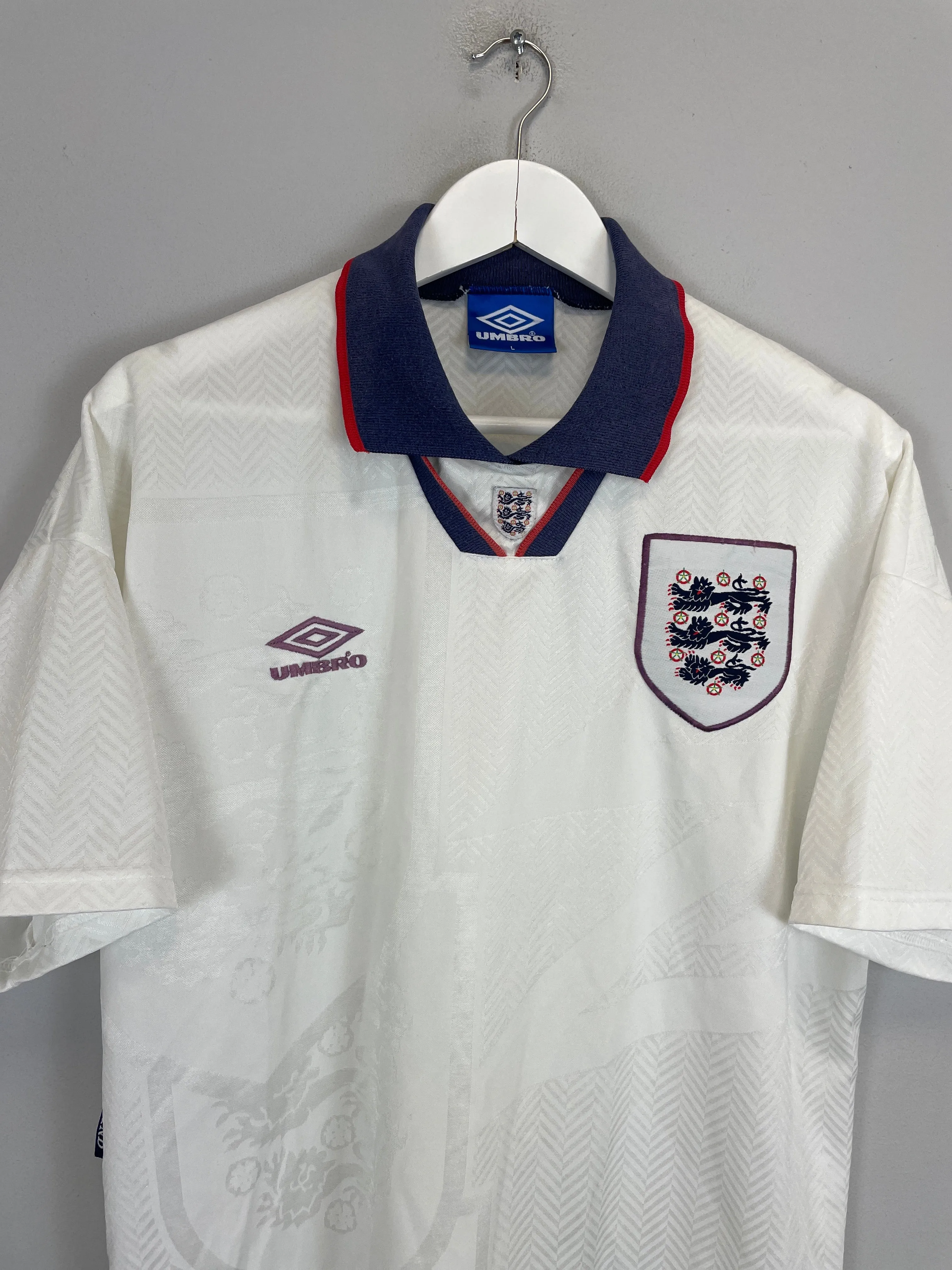 1993/95 ENGLAND HOME SHIRT (L) UMBRO