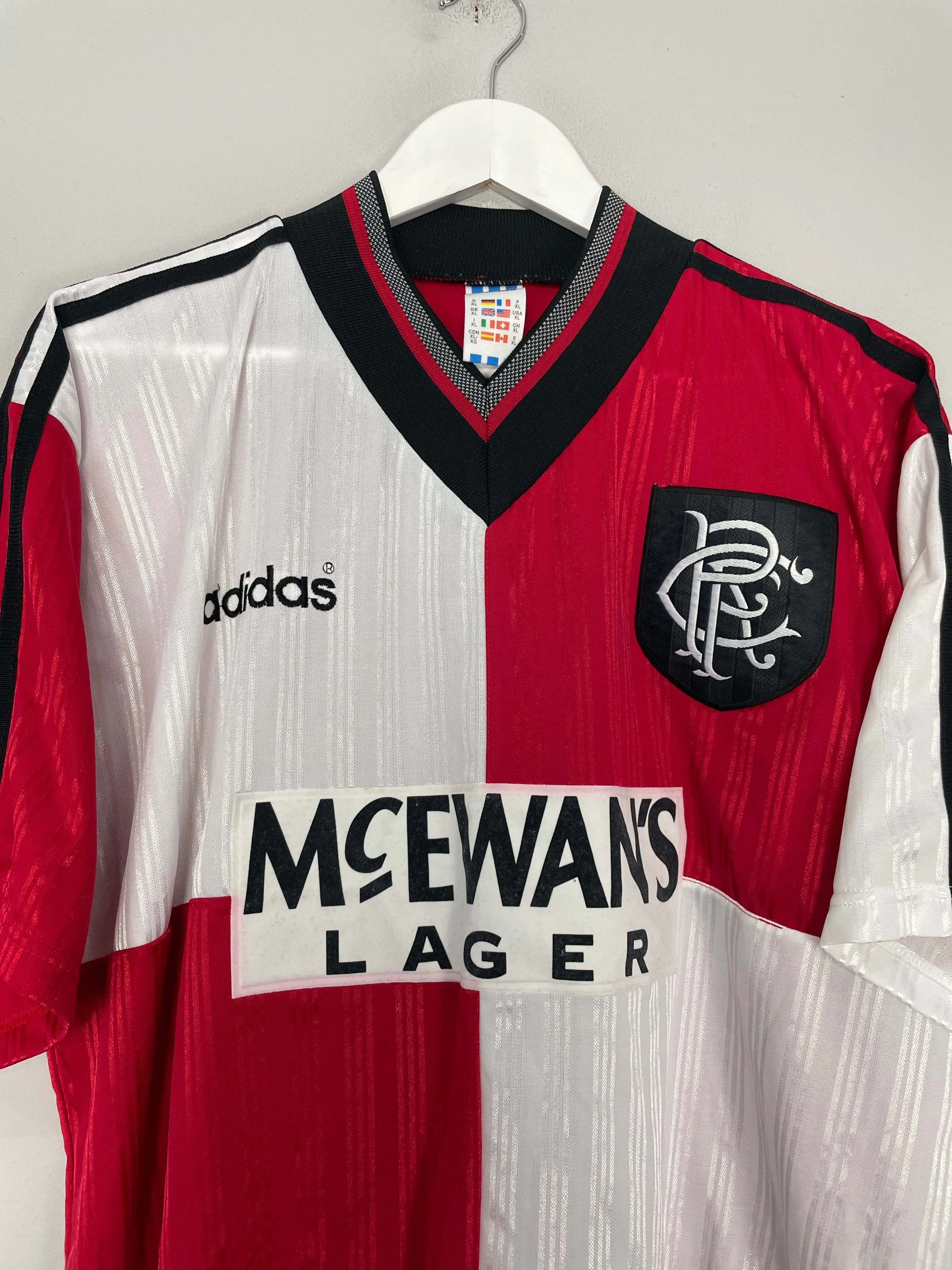 1995/96 RANGERS *MINT* AWAY SHIRT (XL) ADIDAS