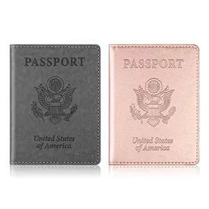 2 Pack Passport and Vaccine Card Holder Combo Passport Holder