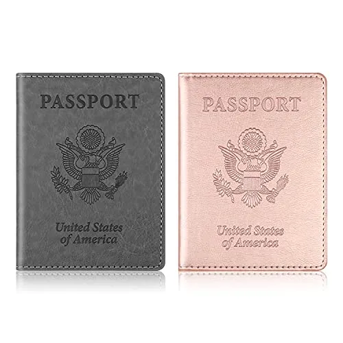 2 Pack Passport and Vaccine Card Holder Combo Passport Holder