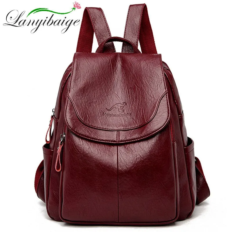 2022 New Fashion Casual School Bags Quality Retro Women Backpack Shoulder Bag