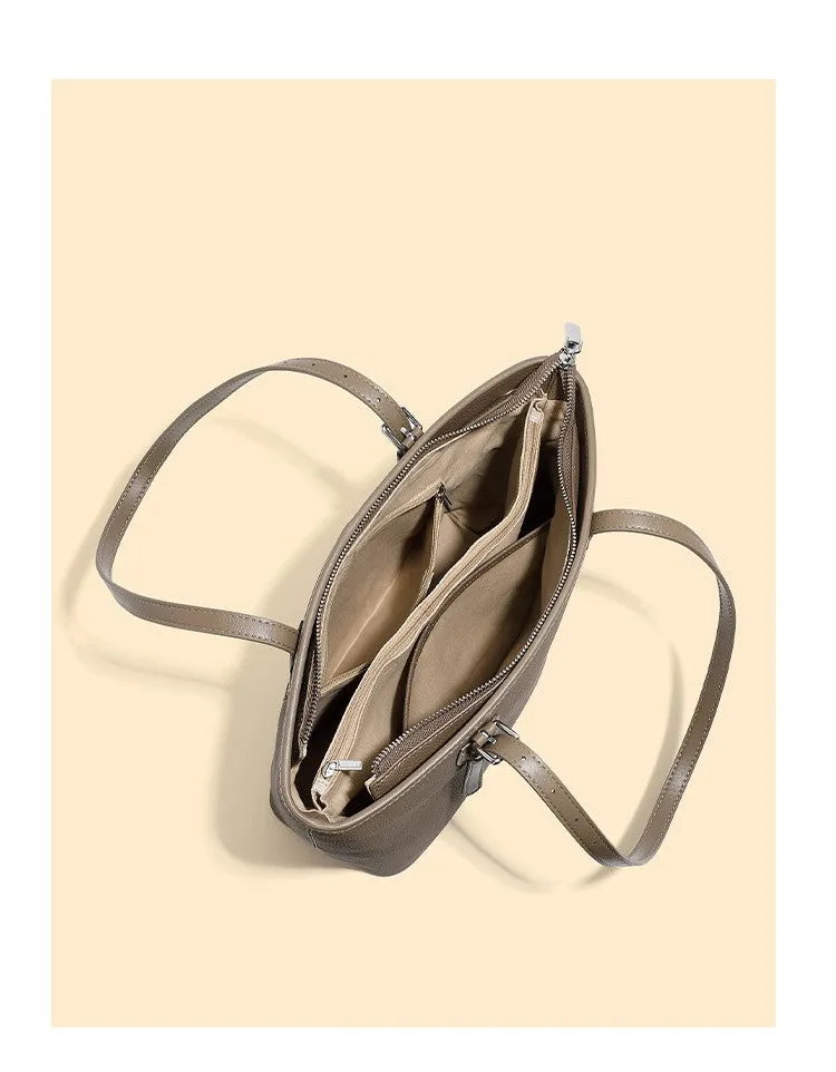 30CM Elephant Grey large Capacity Versatile One Shoulder Bucket Tote Bag 2918