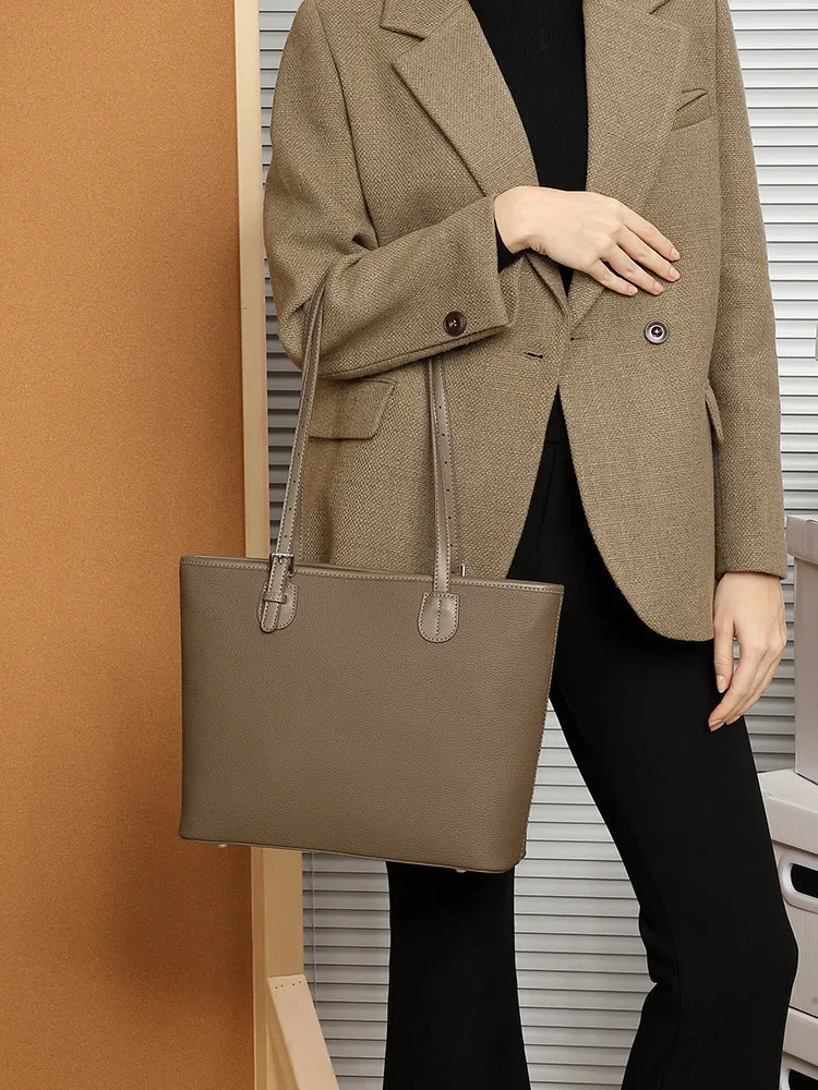 30CM Elephant Grey large Capacity Versatile One Shoulder Bucket Tote Bag 2918