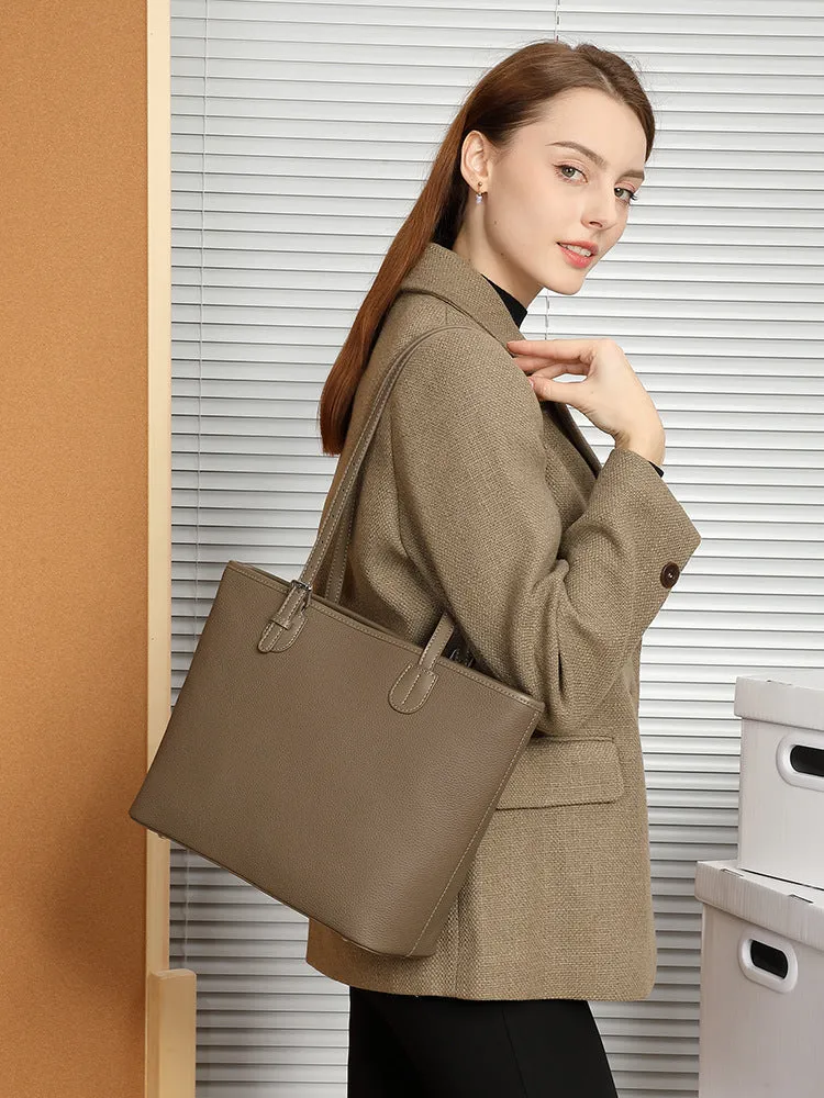 30CM Elephant Grey large Capacity Versatile One Shoulder Bucket Tote Bag 2918