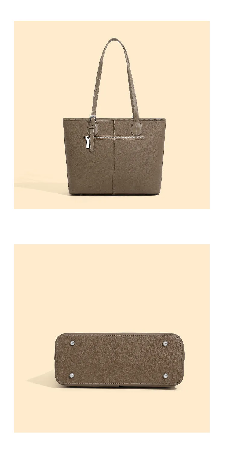 30CM Elephant Grey large Capacity Versatile One Shoulder Bucket Tote Bag 2918
