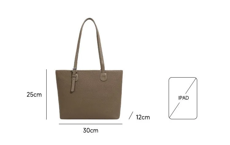 30CM Elephant Grey large Capacity Versatile One Shoulder Bucket Tote Bag 2918