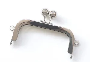 4" ( 11.5cm) Silver Purse Frame Ball Head Clutch Purse Frame With Screws 11.5cm x 5cm