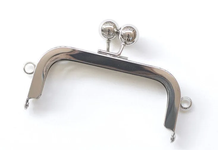 4" ( 11.5cm) Silver Purse Frame Ball Head Clutch Purse Frame With Screws 11.5cm x 5cm