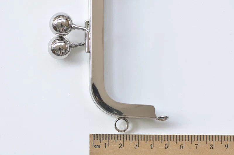 4" ( 11.5cm) Silver Purse Frame Ball Head Clutch Purse Frame With Screws 11.5cm x 5cm