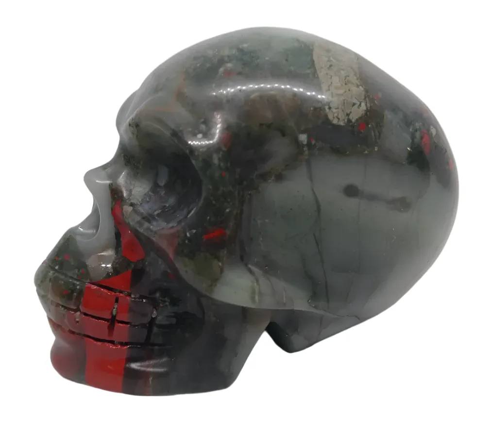 513G African Bloodstone Crystal Skull