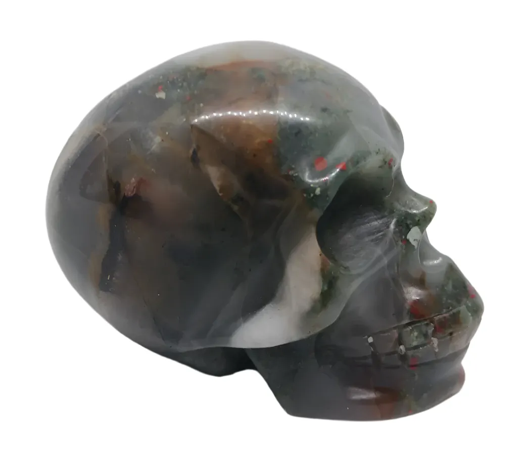 513G African Bloodstone Crystal Skull