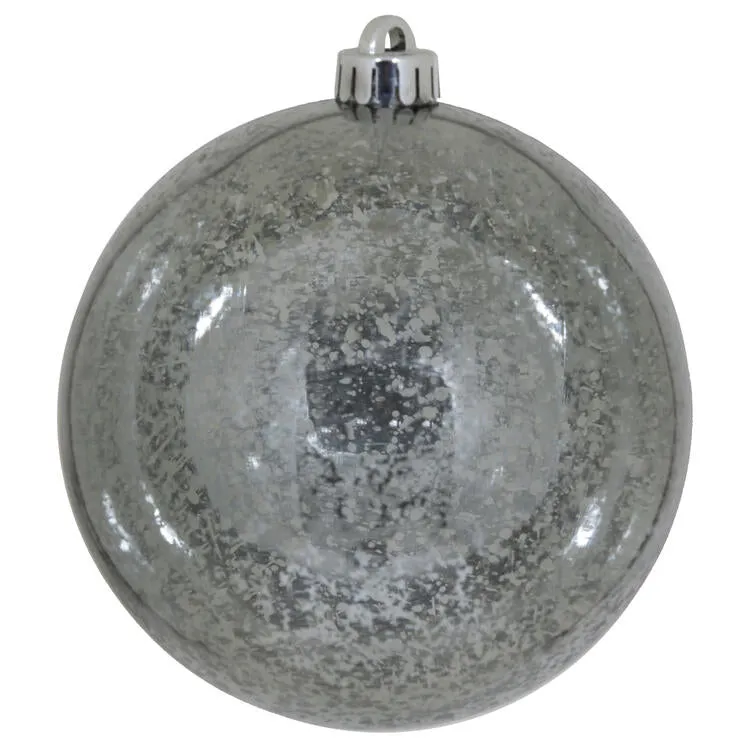 6" Pewter Shiny Mercury Balls 4 Per Bag
