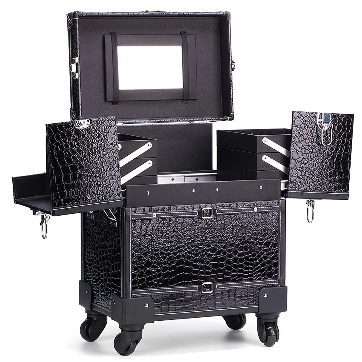 Aluminum Cosmetic Makeup Trolley Case