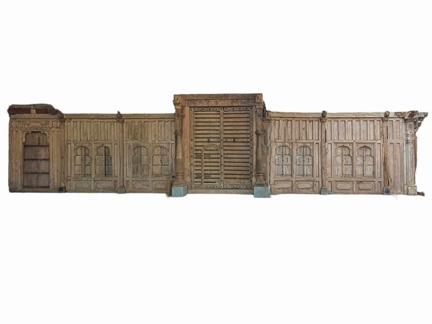 An Indian Haveli Partition with Low Set Windows and A Large Door