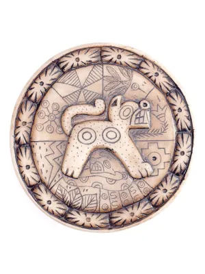 Andean Symbology Tile - Jaguar - Round