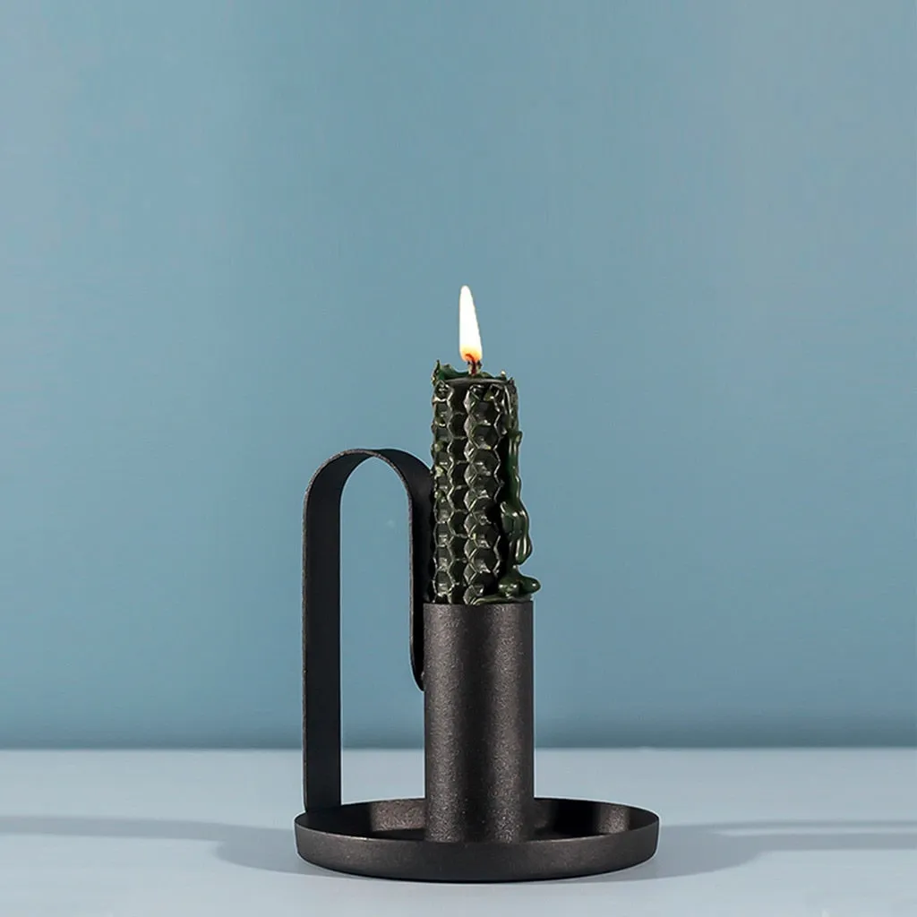 Aurora Black Candle Holder