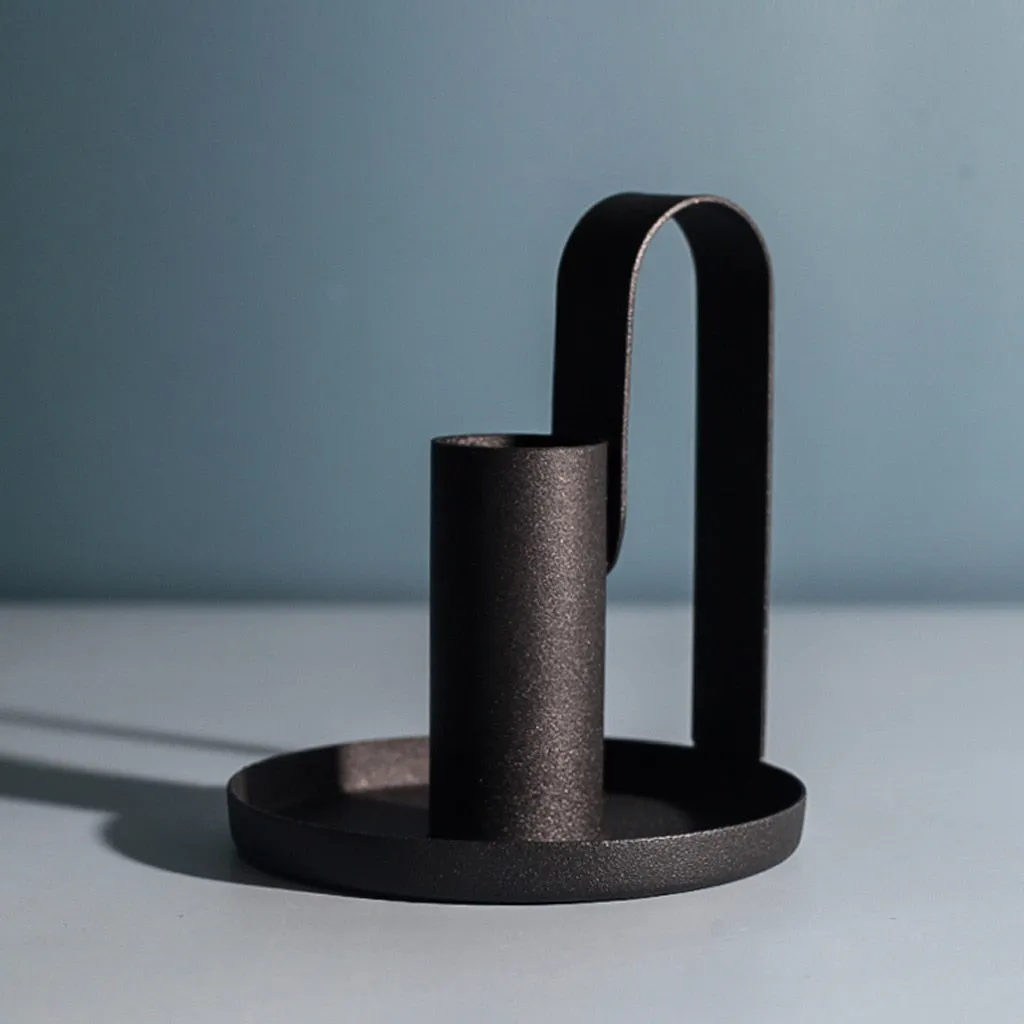 Aurora Black Candle Holder