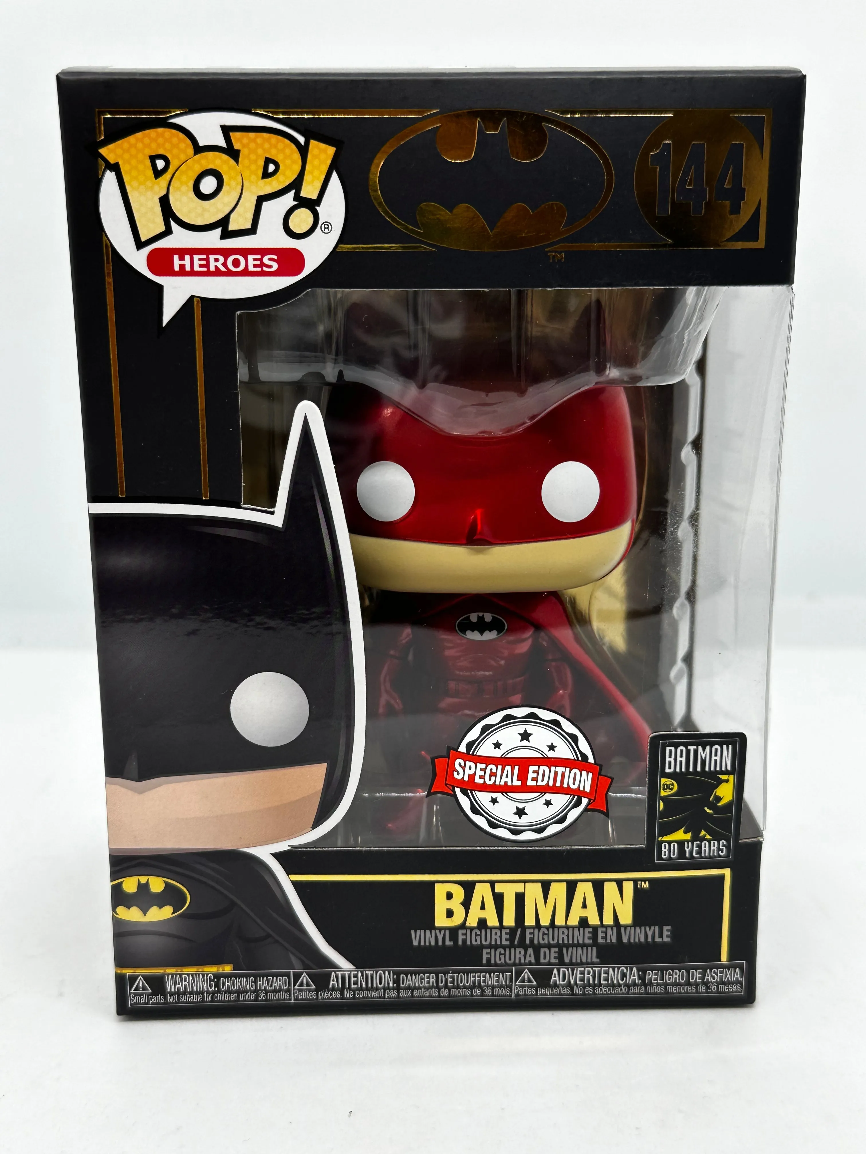 Batman 80th Anniversary - Batman Metallic Red #144 Pop! Vinyl