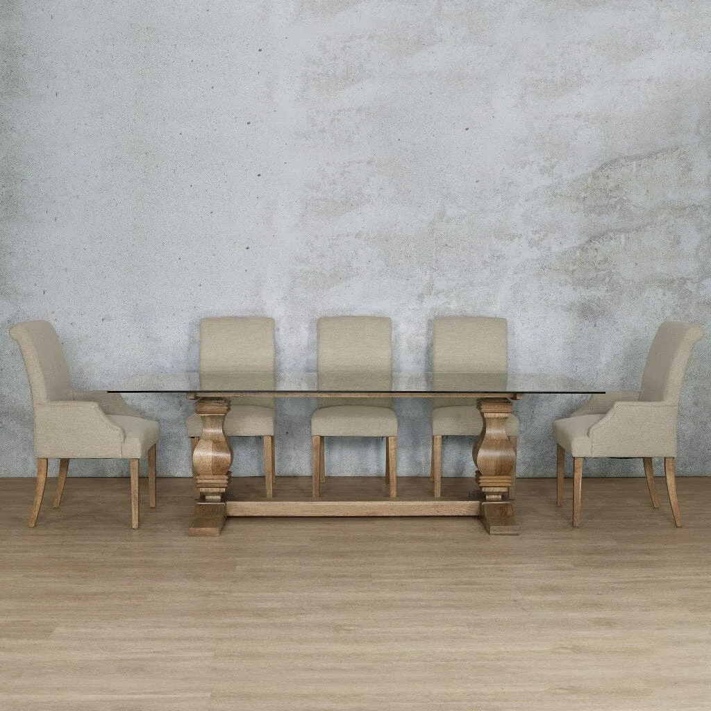 Belmont Glass Top & Baron 8 Seater Dining Set