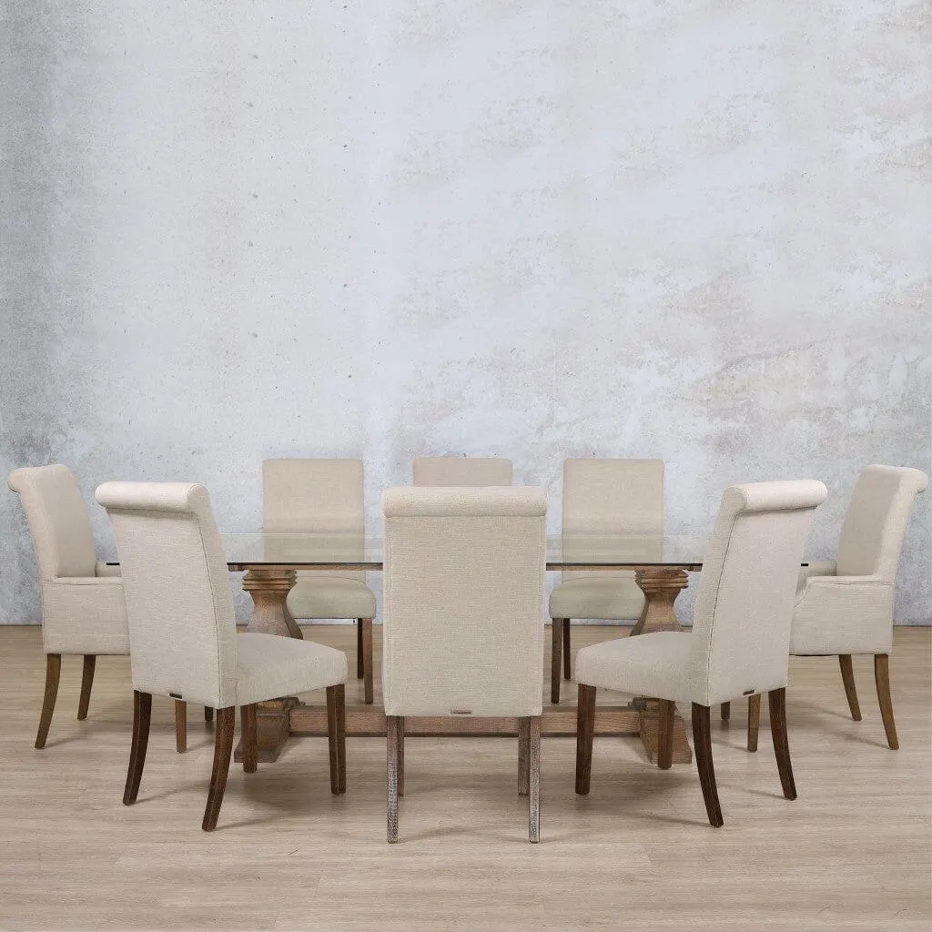 Belmont Glass Top & Baron 8 Seater Dining Set