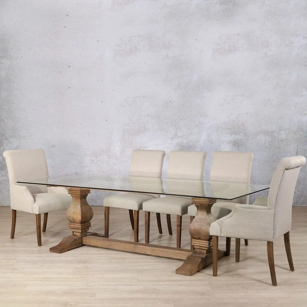 Belmont Glass Top & Baron 8 Seater Dining Set