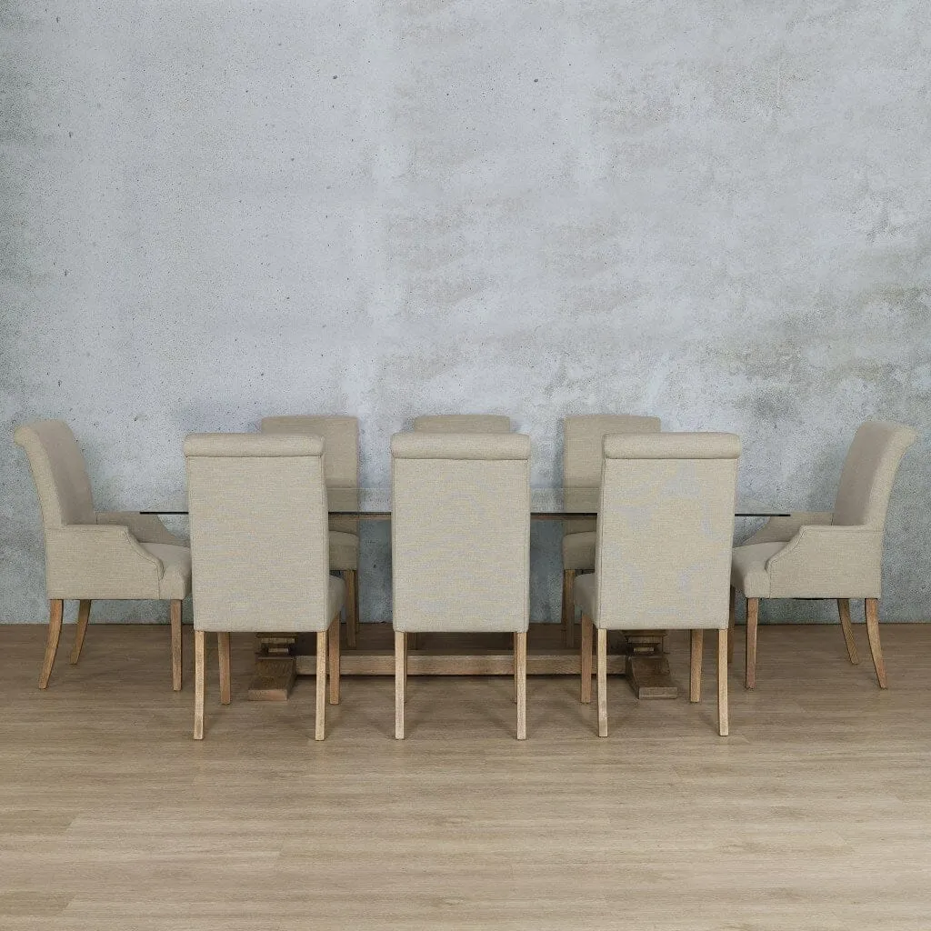 Belmont Glass Top & Baron 8 Seater Dining Set