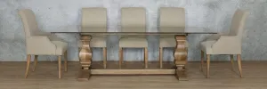 Belmont Glass Top & Baron 8 Seater Dining Set