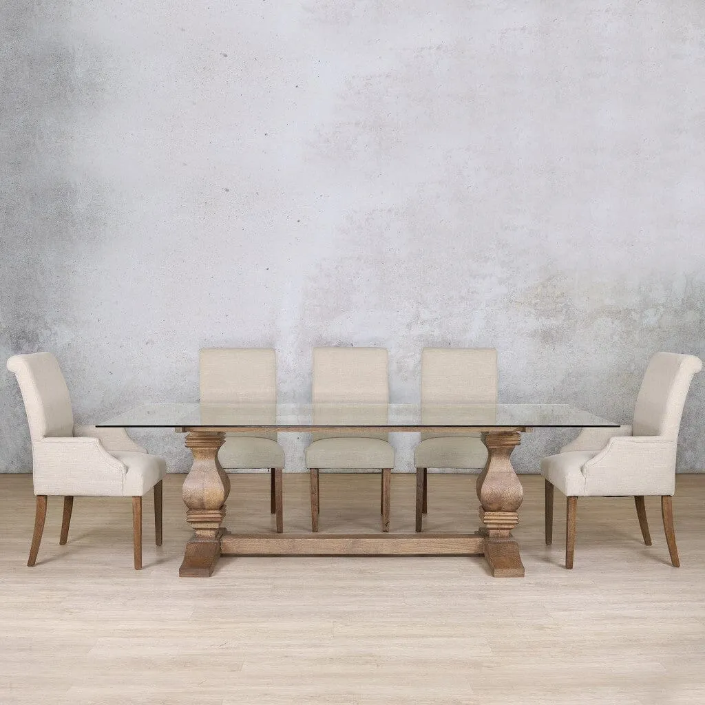 Belmont Glass Top & Baron 8 Seater Dining Set