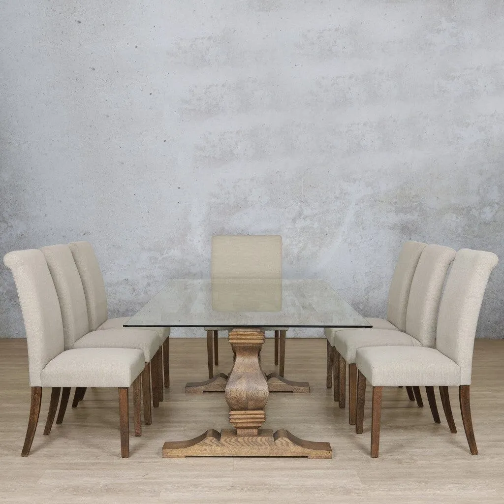 Belmont Glass Top & Baron 8 Seater Dining Set