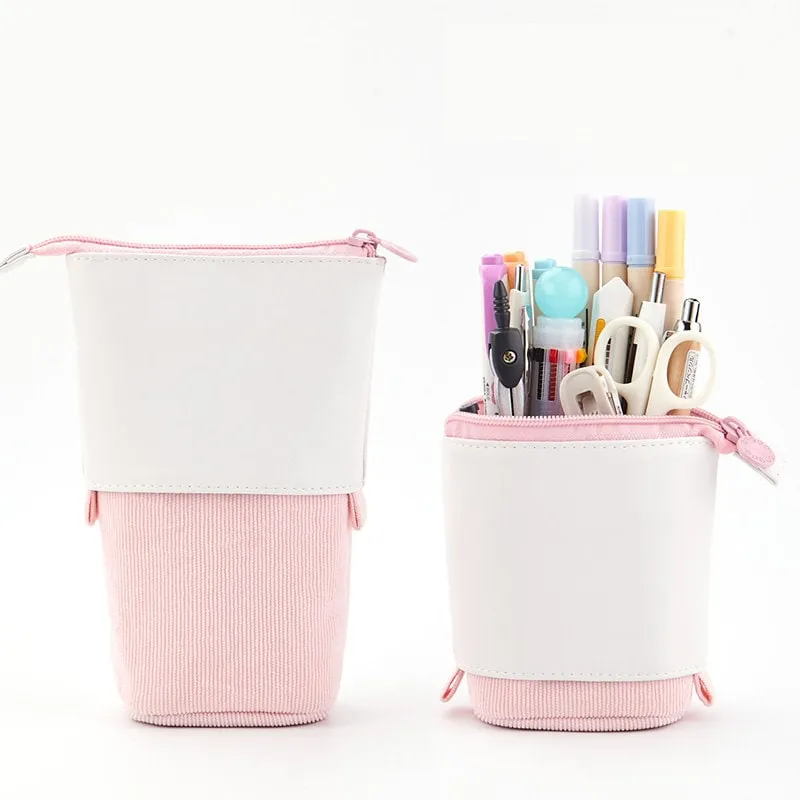 BLACK CAT Retractable Standing Pen Case Pencil Case Retractable Case Storage Case Durable Pen Case | 185mm X 125mm X 85mm X 65mm