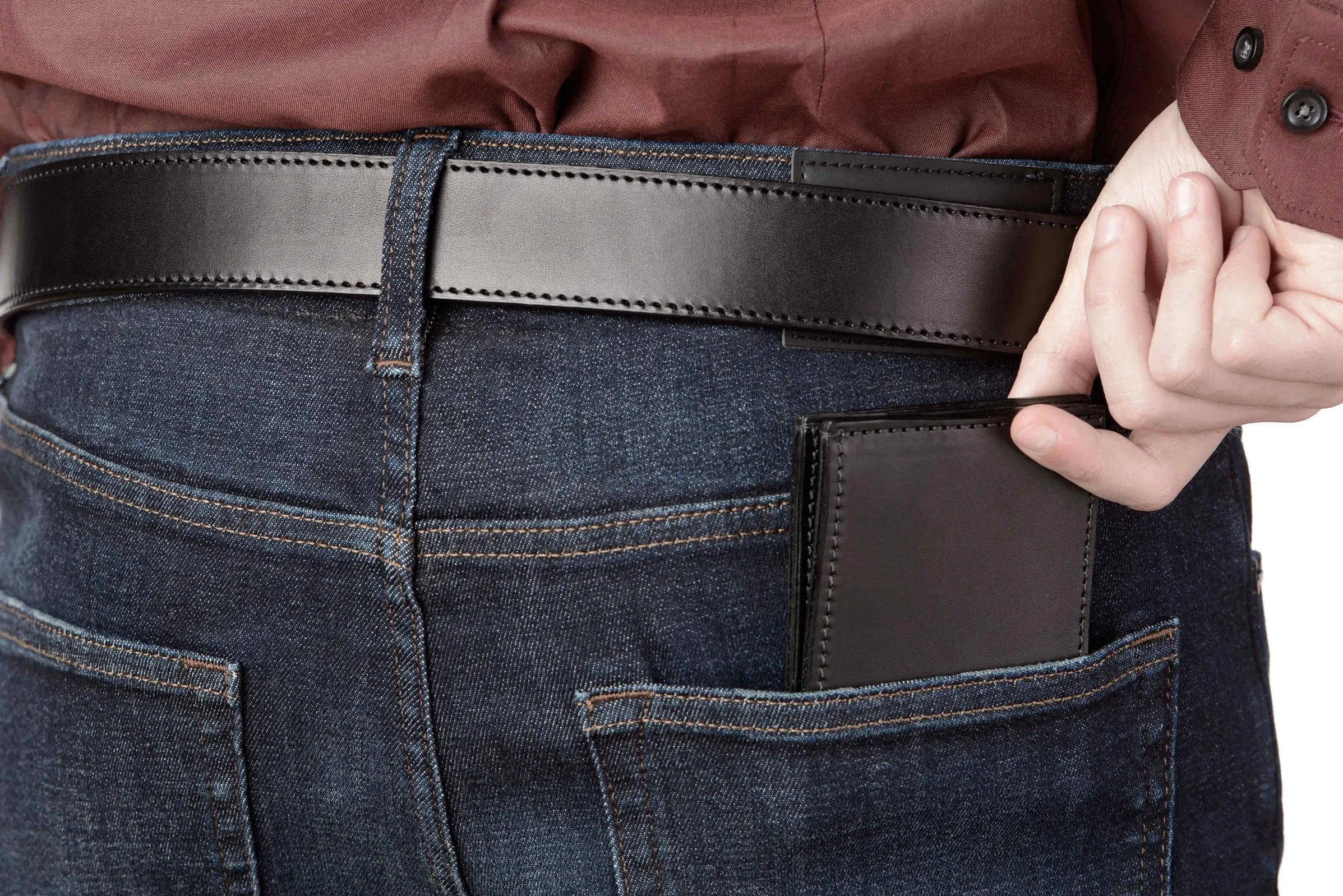 Black Premium Leather Bifold Wallet with Flip Up ID Window