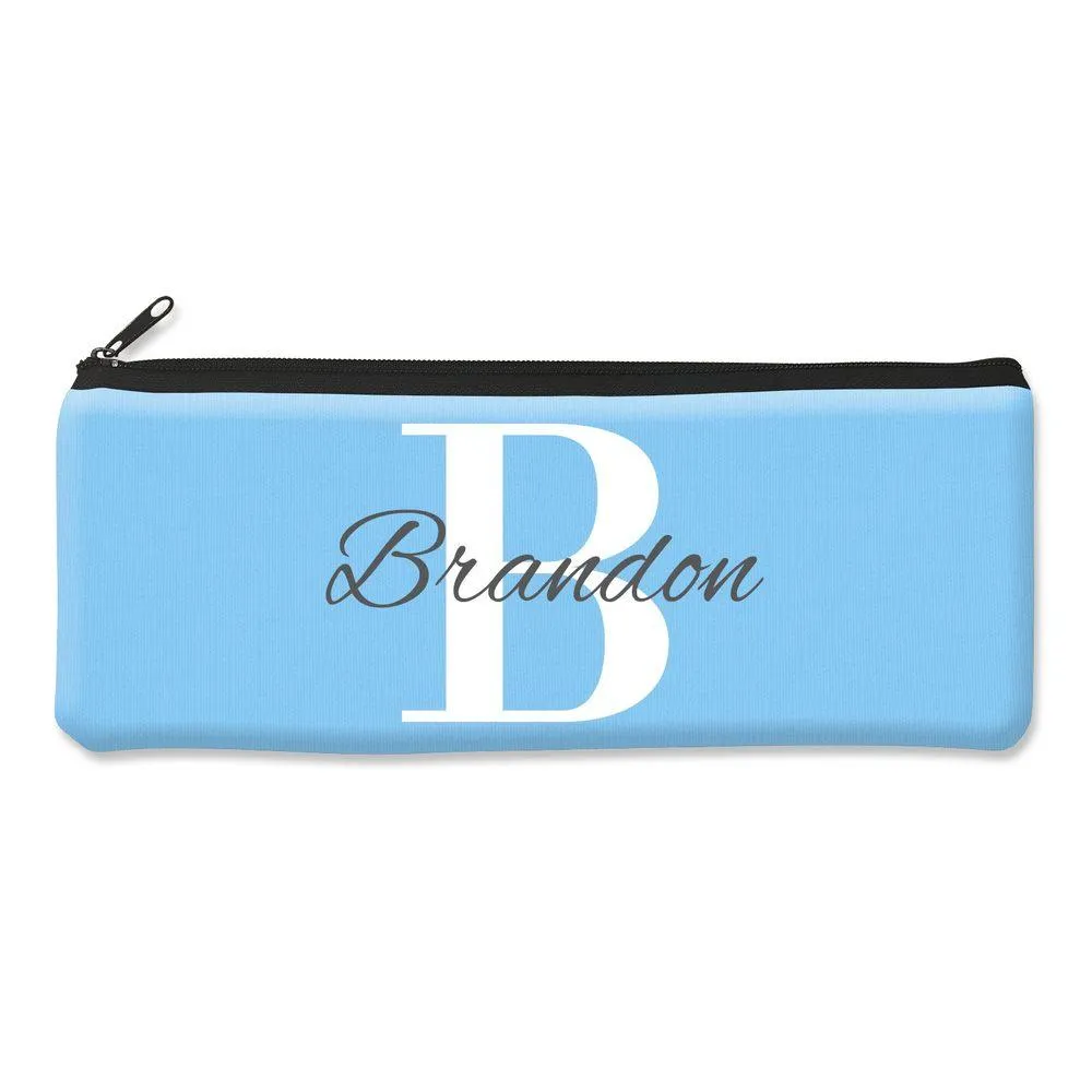 Blue Monogram Pencil Case - Large
