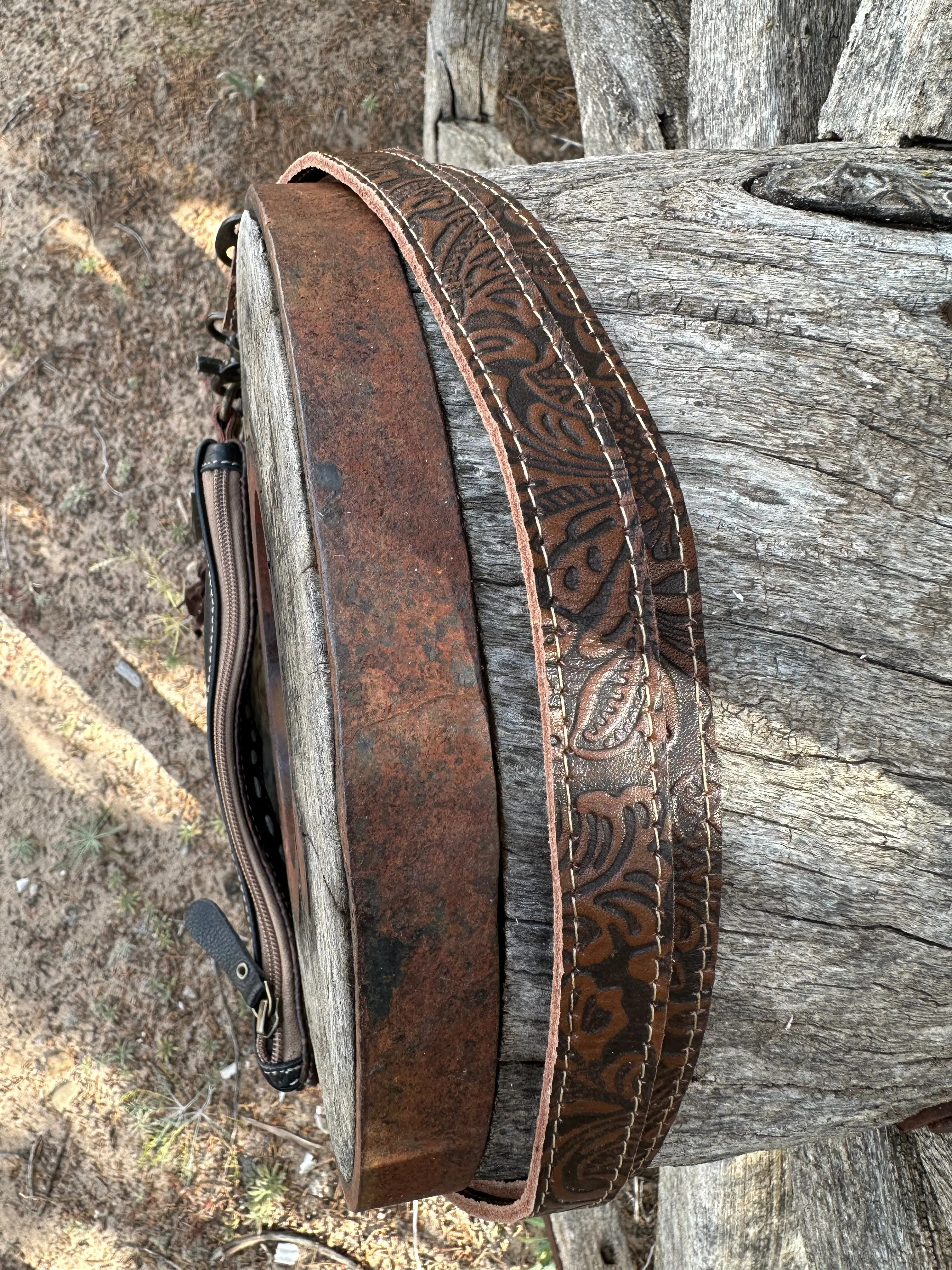 Blue Vine Hand Tooled Hand Tooled Purse