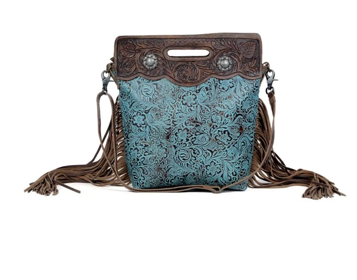 Blue Vine Hand Tooled Hand Tooled Purse