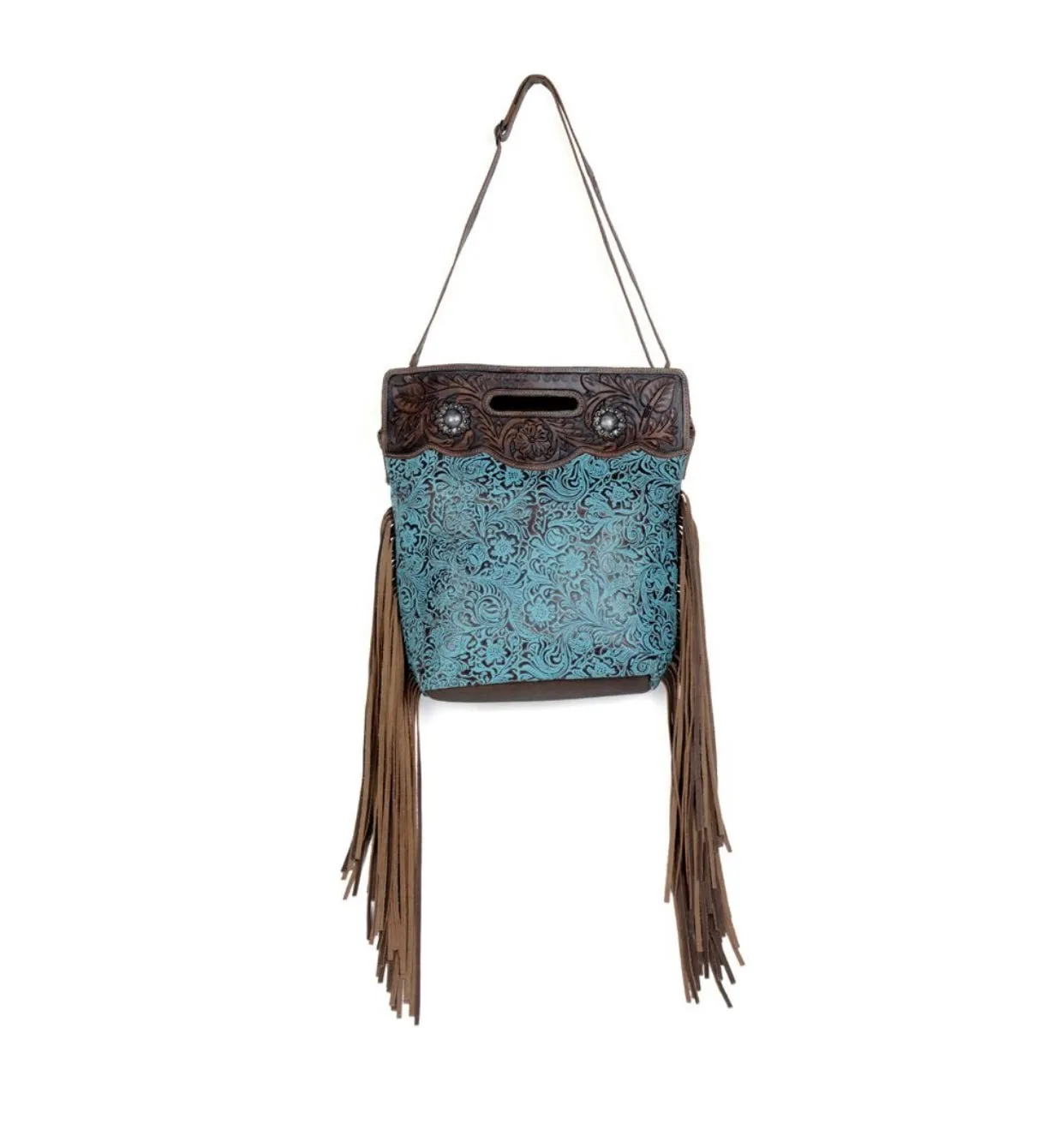 Blue Vine Hand Tooled Hand Tooled Purse