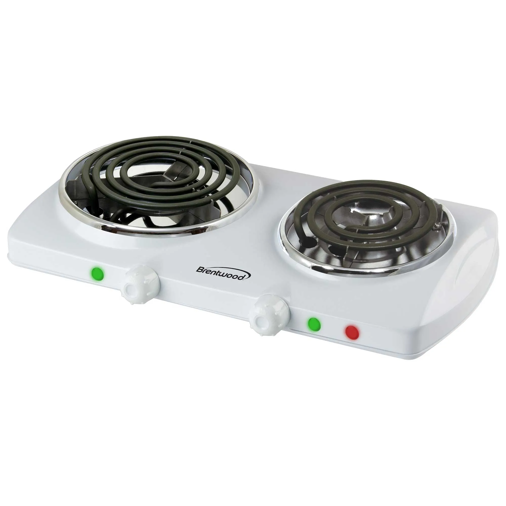 Brentwood TS-368 1500w Double Electric Burner, White