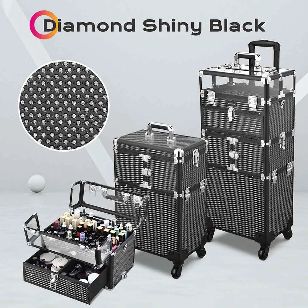 Byootique Rolling Nail Case Makeup Travel Case with Drawer