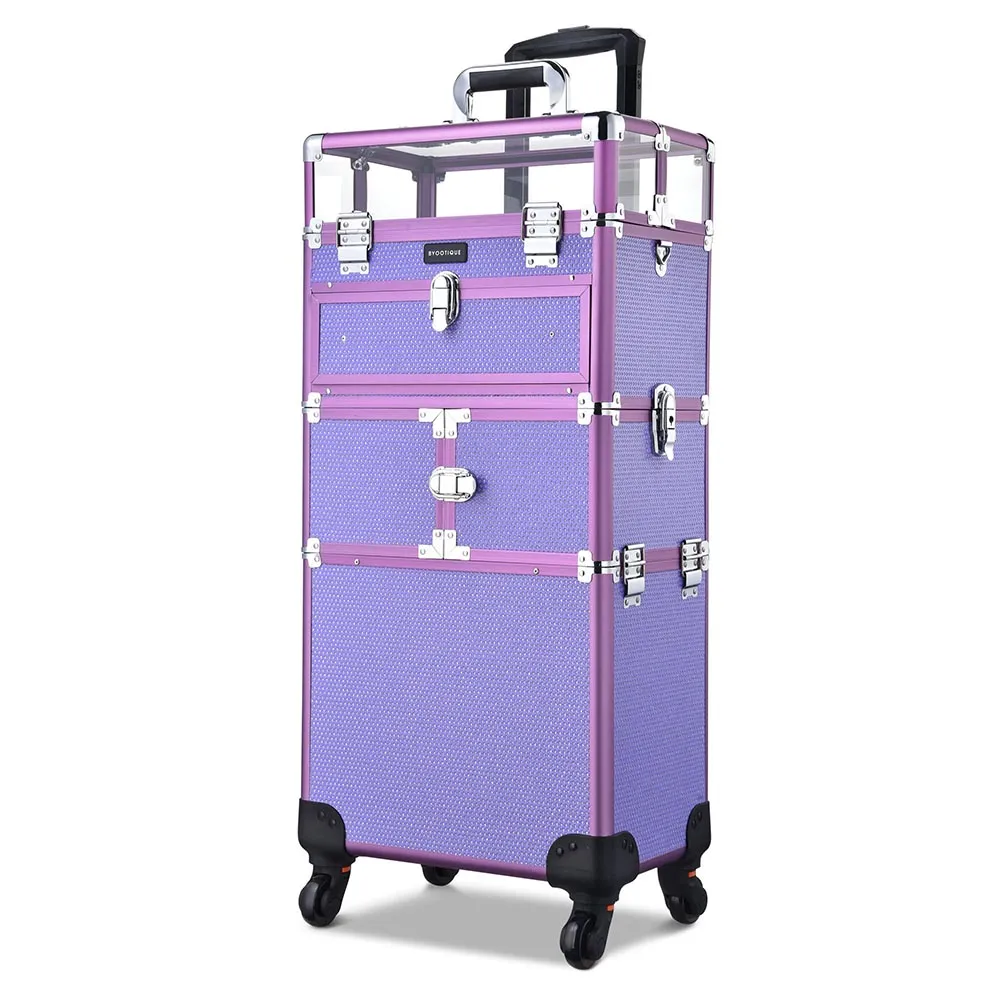 Byootique Rolling Nail Case Makeup Travel Case with Drawer