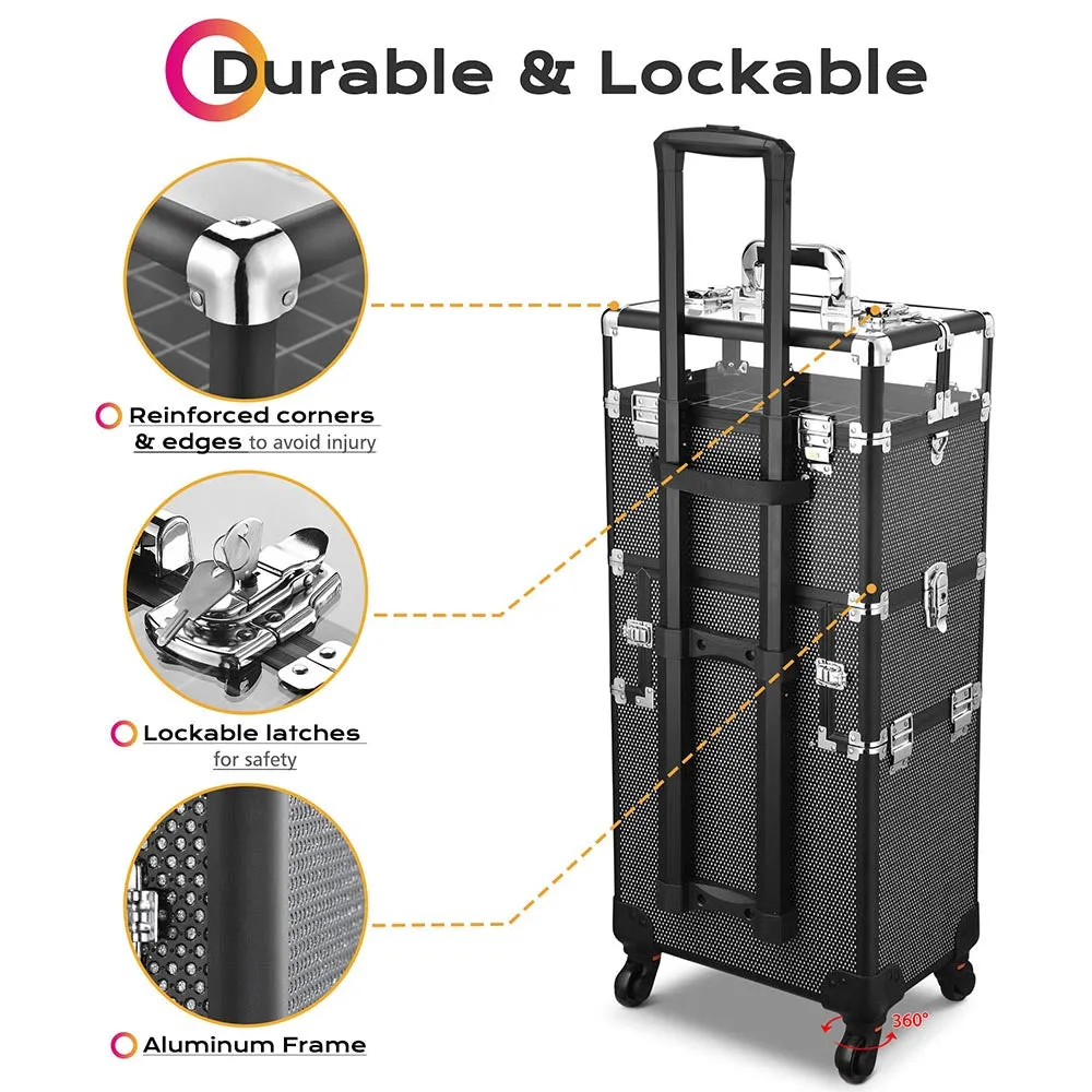 Byootique Rolling Nail Case Makeup Travel Case with Drawer