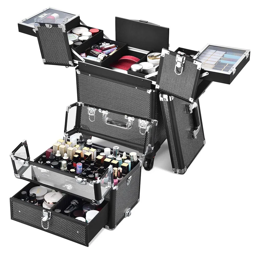 Byootique Rolling Nail Case Makeup Travel Case with Drawer