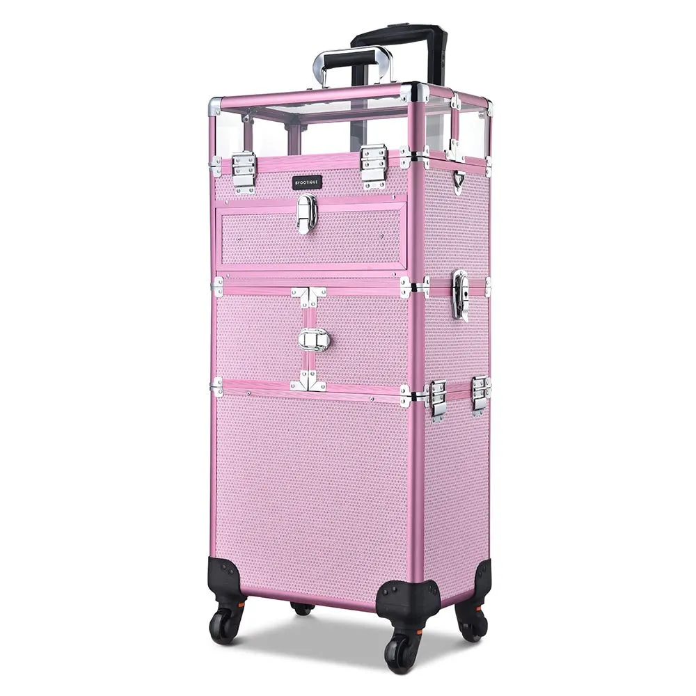 Byootique Rolling Nail Case Makeup Travel Case with Drawer