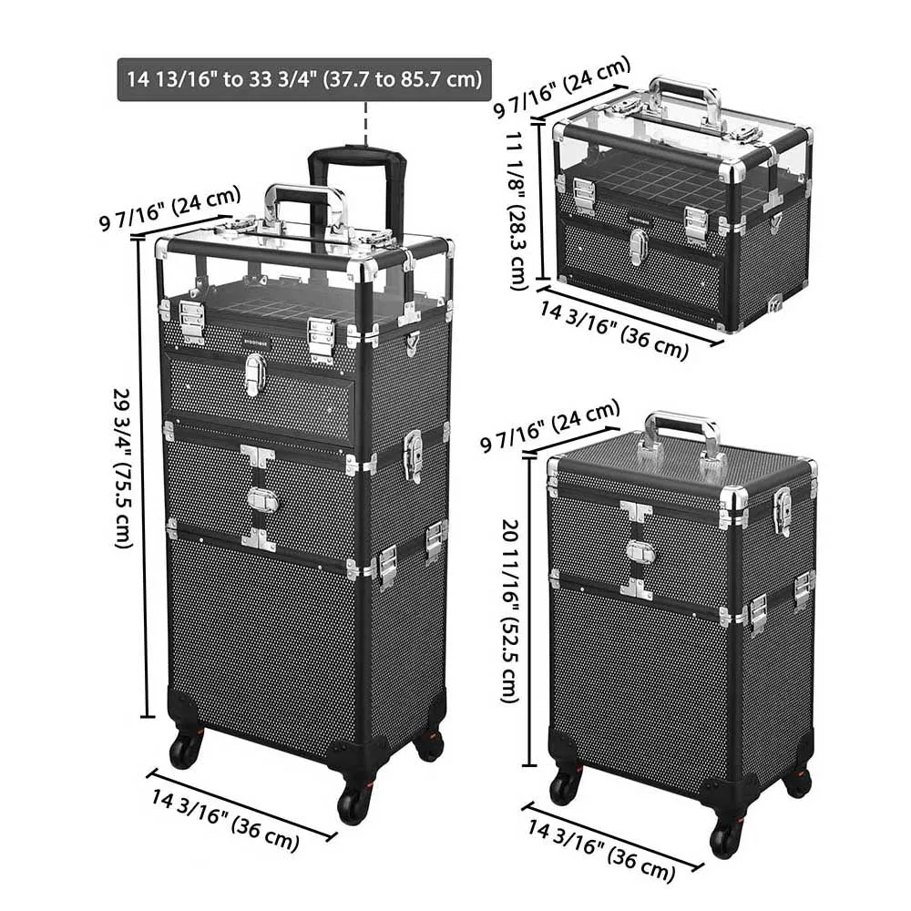 Byootique Rolling Nail Case Makeup Travel Case with Drawer