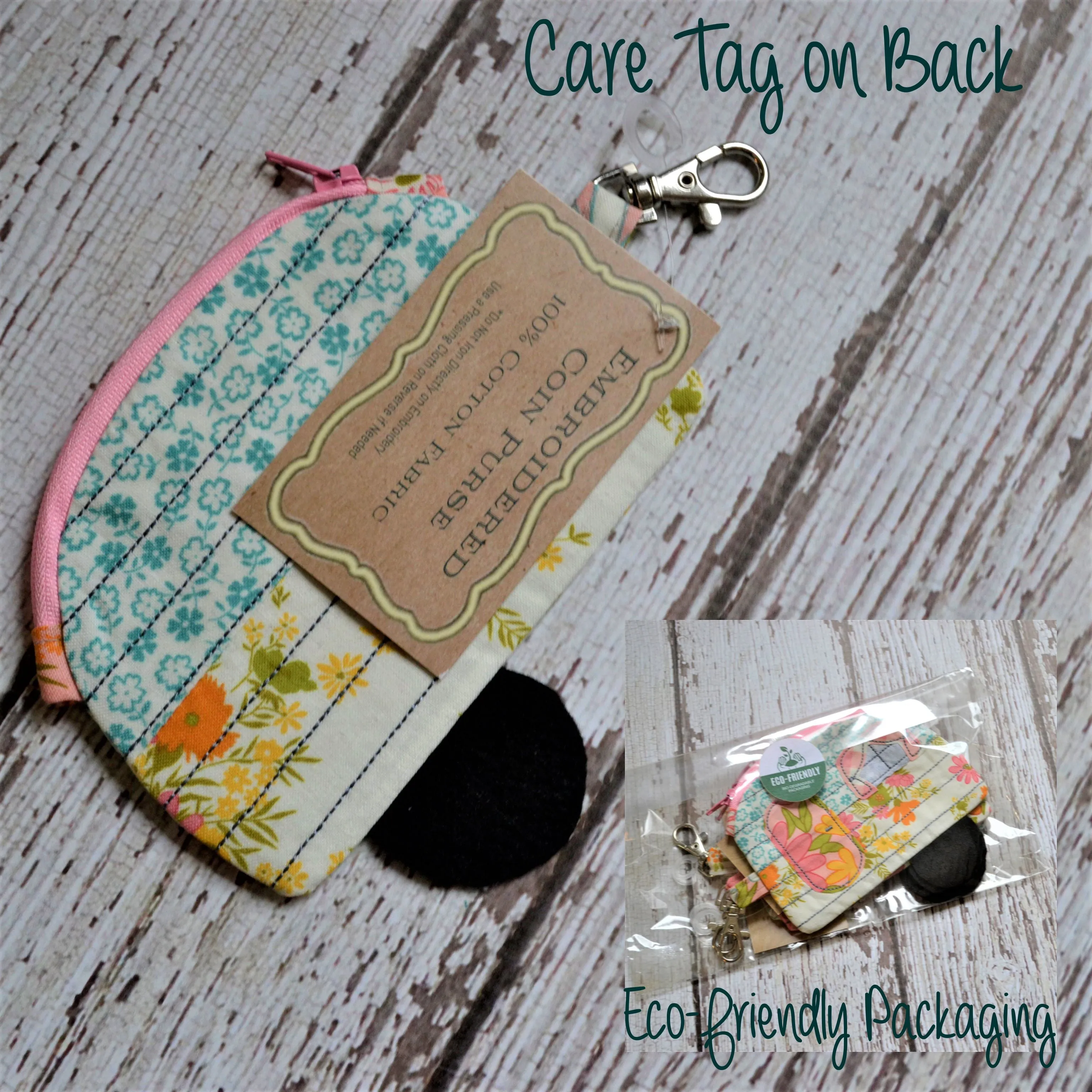 Camper Shaped Coin Purse -Re-Purposed Fabric - Group A - (3)